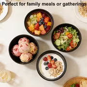 4pcs Plastic Bowl Set Is Shatterproof and Durable, Suitable for Microwave and Dishwasher, Features an Oval — view 3