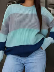 Plus Size - Round Neck Pullover Long Sleeve Shirt — view 2