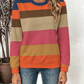 Women's Colorful Striped Sweater - Full-Body Horizontal