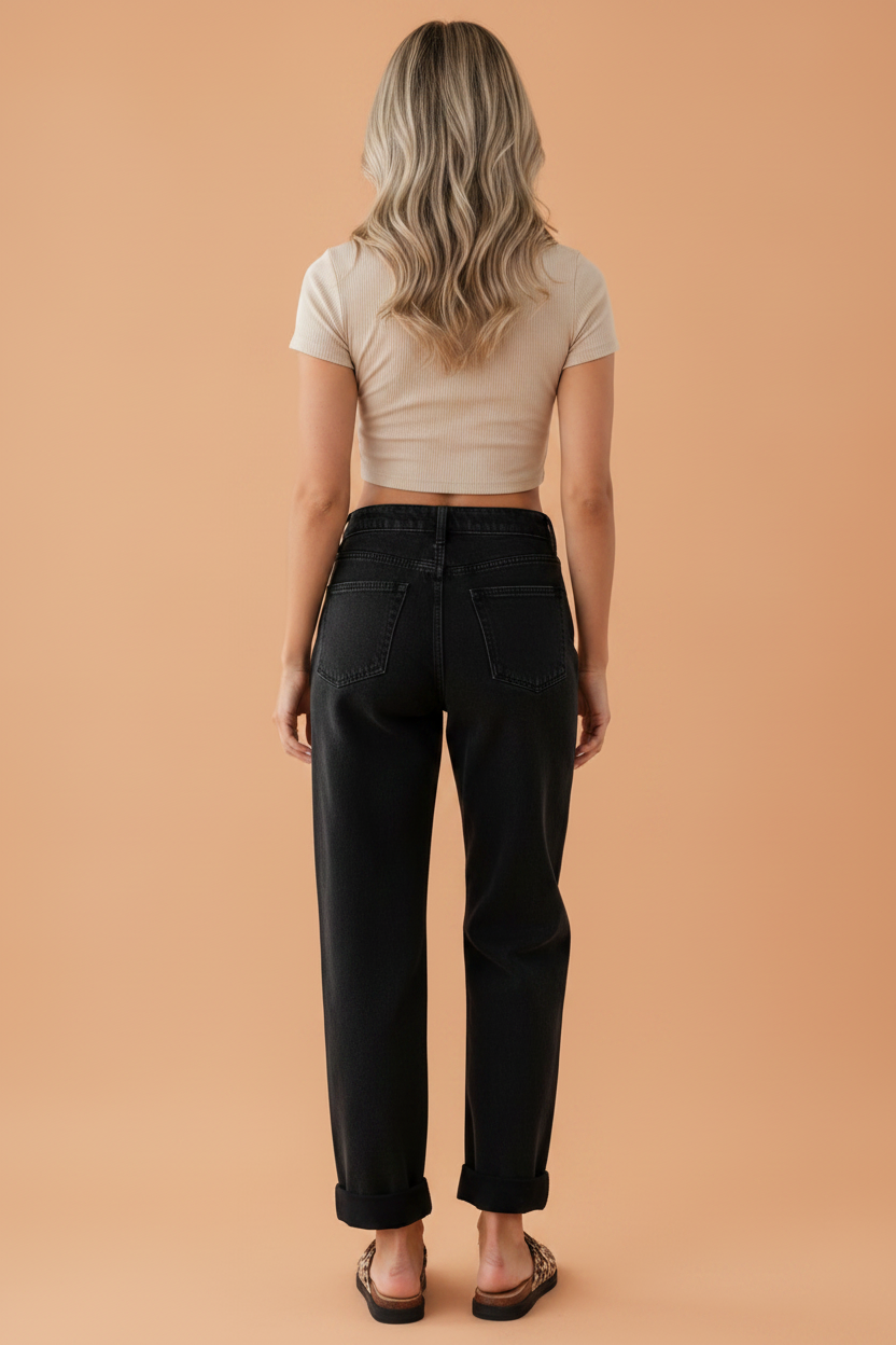 The Slow Blink | Studded Side-Seam Straight-Leg Denim Jeans — view 2 of 4