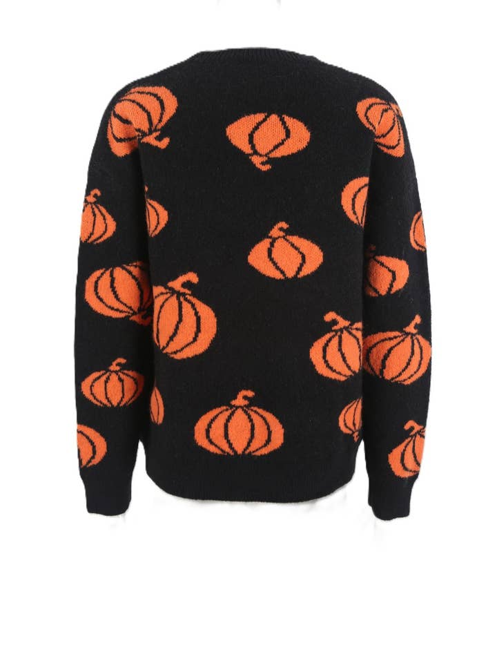 Halloween Pumpkin Vintage Pullover Sweater