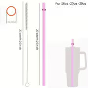 13pcs, Straw, Plastic Straw, Straw with Cleaning Brush, Reusable Straw for Milk Water Roostertail Drinking — view 5