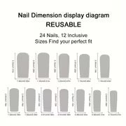 24pcs Christmas Nail Stickers Long Water Pipe Gradient Blue Snowman Lost Cane Snowflake Pattern Printed Design — view 5