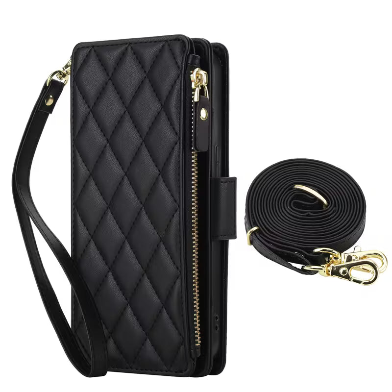Phone Case - AWQUER Crossbody PU Faux Leather Flip Wallet Case Suitable for Samsung for Galaxy A37 A27 A17 A56 — view 10