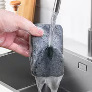 8pcs Black Thickened Seaweed Sponge Kitchen Cleaning Scrubber, Double-Sided Dishwashing Sponge, Stain Removal — view 4