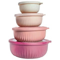 8pcs/Set, [4 Bowls + 4 Lids] TCBM Wide-Mouth Mixing Bowl Set with Lids, Multiple Sizes, Food-Grade Salad Dressing Containers, Snack Bowls, Suitable for Reusability, Suitable for Freezer Storage, Party Supplies, Weddings, Thanksgiving