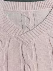[V-Neck Twisted Rope] European and American Women's Autumn and Winter Sweater Solid Color V-neck Twisted Rope Top — view 3