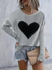 Women'S Long-Sleeve Sweater with a Heart-Shaped Design for Autumn And Winter — view 4