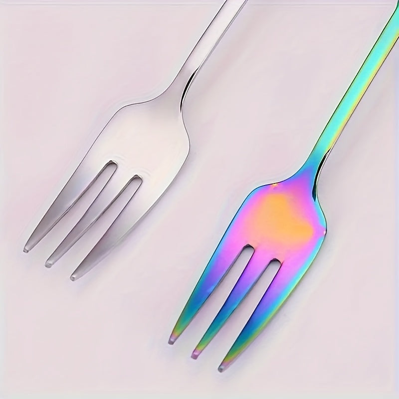 A Set of 6 Exquisite Rose-Shaped Dessert Forks, Made of High-Quality Stainless Steel, Elegant Flower-Shaped Cake Forks, Cute Utensils Suitable for Home Kitchens, Cafes, And Tea Parties