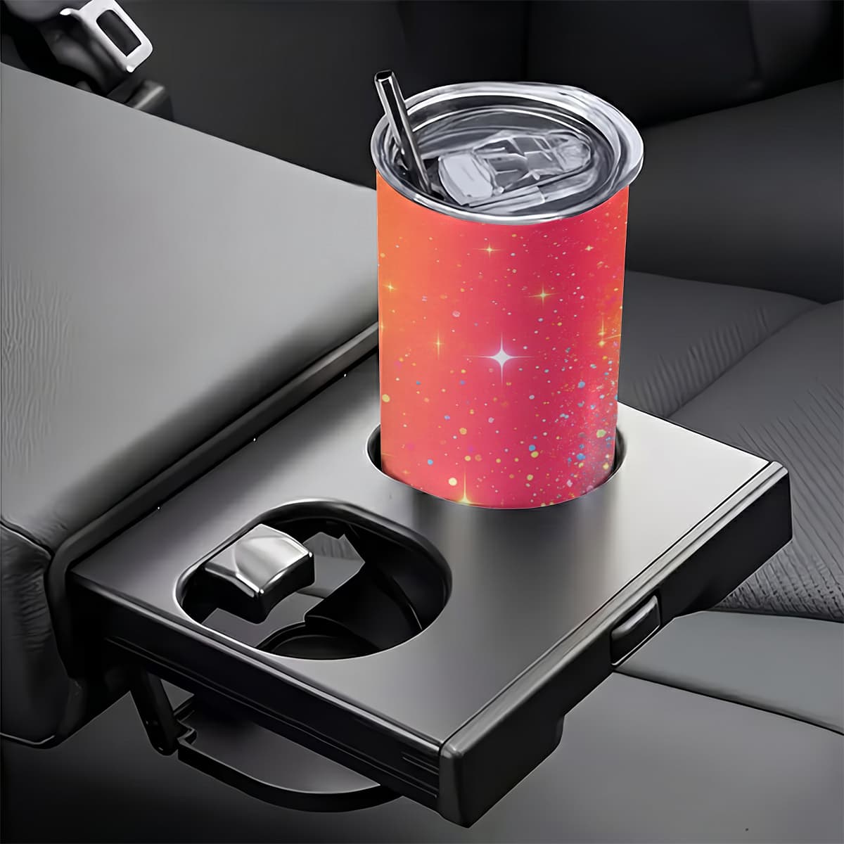 1pc 20oz Rainbow Sparkle Heart Glitter Pattern Stainless Steel Insulated Tumblers Coffee Office Travel Mug with Lid Cup Daily Use Leakproof And Bpa Free Keep Drink Hot And Cold Ideal Gift for Friends Family Colleagues on Birthday Christmas Valentine