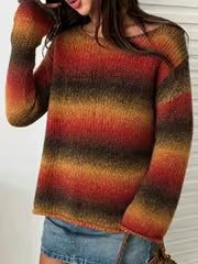 Plus Size, Plus-Size Women's Gradient Ombre Sweater - Oversized Loose Fit Sweater with Flared Bell Sleeves — view 3
