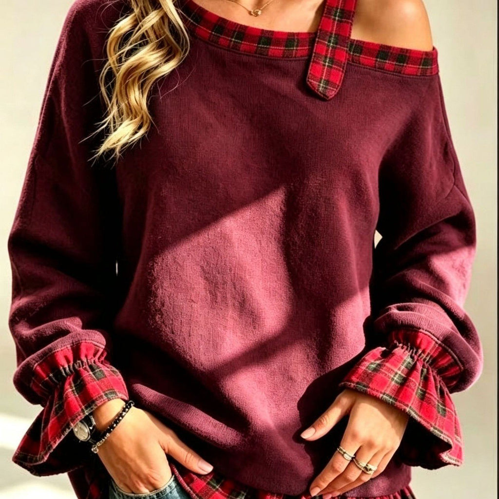 Fall Women'S Asymmetric Cold Shoulder Sweatshirt