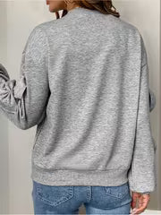 Women'S Crew Neck Long Sleeve Sweatshirt, 3D Bow Decor Loose Casual Pullover Top, Fashion Basic Shirt for Daily — view 3