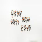 F24pcs Convenient Nail Art White Base Nude Leaf Pumpkin Halloween Hat Party Nail Art Long Wearable Nails Glossy — view 3