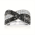 Minimalist Silvery Color Crossed Wedding Bands Rings Women Easy Stylish Finger-Rings Temperament Versatile Jewelry Eternity Ring