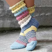 [Retro Striped Socks] Women's Retro Striped Thick Warm Socks - Mid-Calf Winter Thermal Floor Socks with — view 1