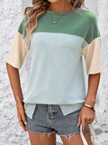 Summer Colorblock Splicing Ribbed Knitting Top MD119