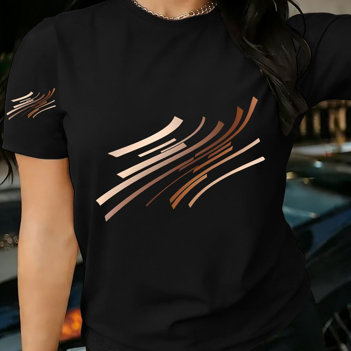 1pc Simple and Stylish Printed Short-Sleeve T-Shirt. The