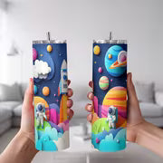 1pc 20oz Colorful Space Rocket Astronaut Planet Universe Stainless Steel Insulated Tumblers Coffee Office Travel — view 2
