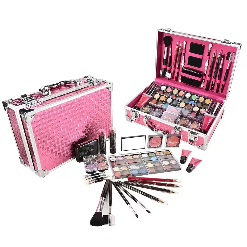 56pcs Professional Makeup Set | Includes Eyeshadows, Lipsticks, Blushes, Lip Glosses, Eyebrow Pencils, Glitter — view 12