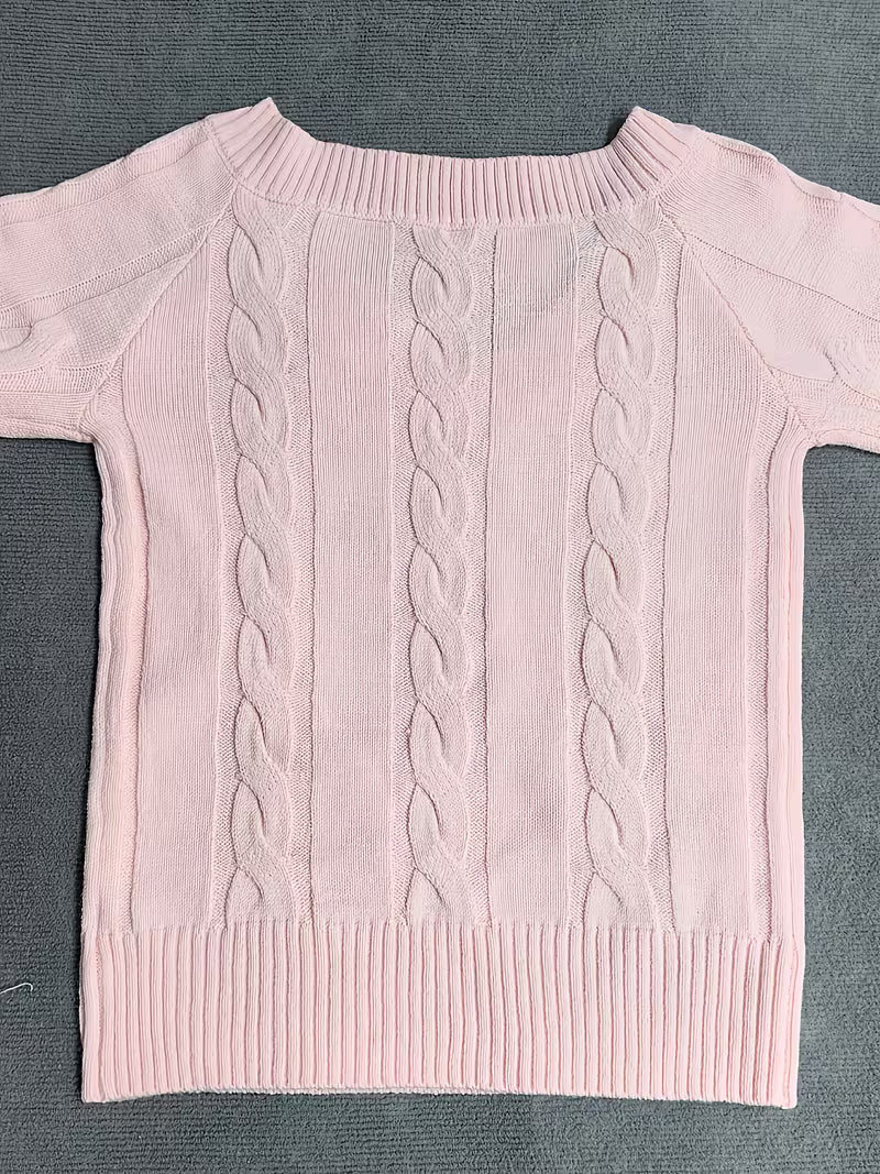 [V-Neck Twisted Rope] European and American Women's Autumn and Winter Sweater Solid Color V-neck Twisted Rope Top — view 6