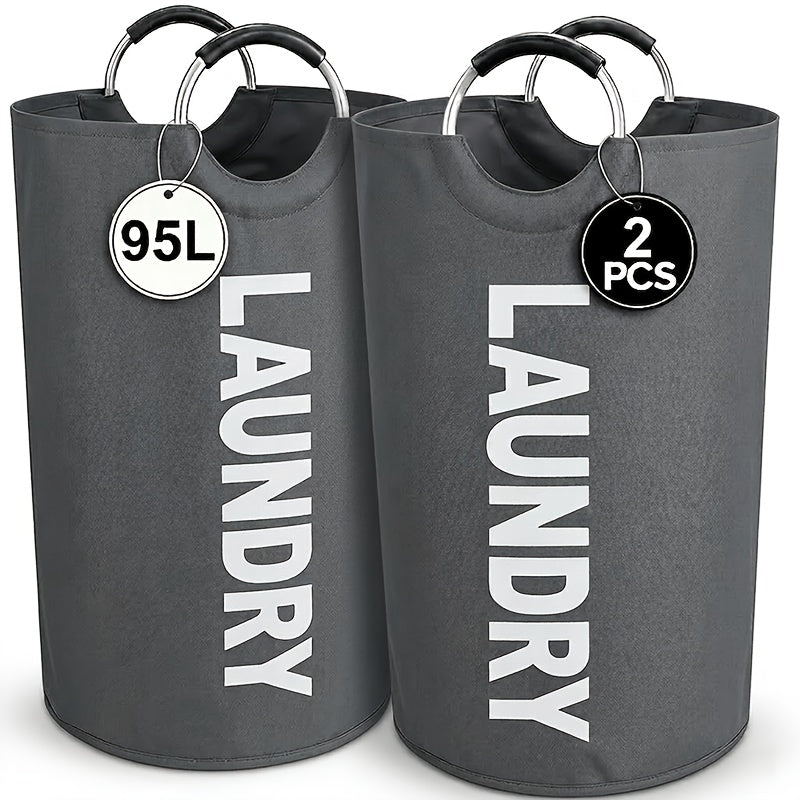 2pcs Extra Large Capacity Laundry Basket Set - Heavy Duty