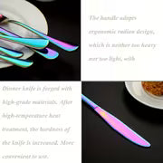 60pcs Outdoor Stainless Steel Rainbow Cutlery Set, Portable And Durable, 12 Serving Knives, Forks And Spoons — view 8