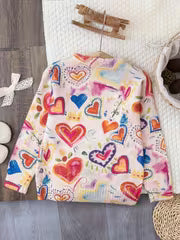 Midsummer Festival Girls' Fashion Sweater: a Warm, Heart-Printed Pullover for Autumn And Winter, Perfect for — view 2