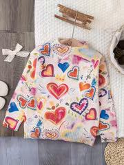 Midsummer Festival Girls' Fashion Sweater: a Warm, Heart-Printed Pullover for Autumn And Winter, Perfect for — view 1
