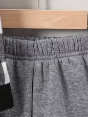 2-piece Boys' Plaid Front-Button Hoodie + Sweatpants Set, Autumn/Winter Wear, Perfect for Outdoor — view 5