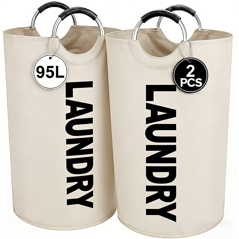 2pcs Extra Large Capacity Laundry Basket Set - Heavy Duty