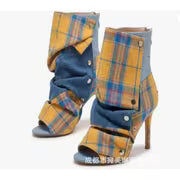 Women'S Faux Knee-High Stiletto Party Boots With, Detachable Fold-Over Cuff, Stud Details, And Back Zipper — view 17