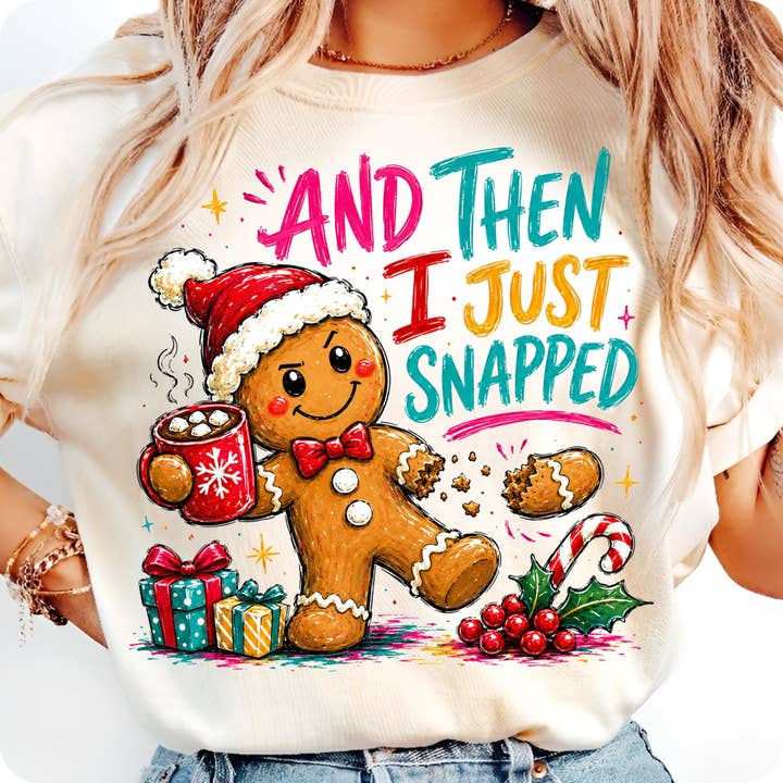 Sassy Gingerbread Man Christmas Sweatshirt, Snapped Off — view 1