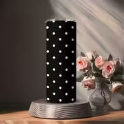 1pc 20Oz Black And White Polka Dot Pattern Stainless Steel Insulated Tumbler Coffee Office Travel Mug with Lid — view 10