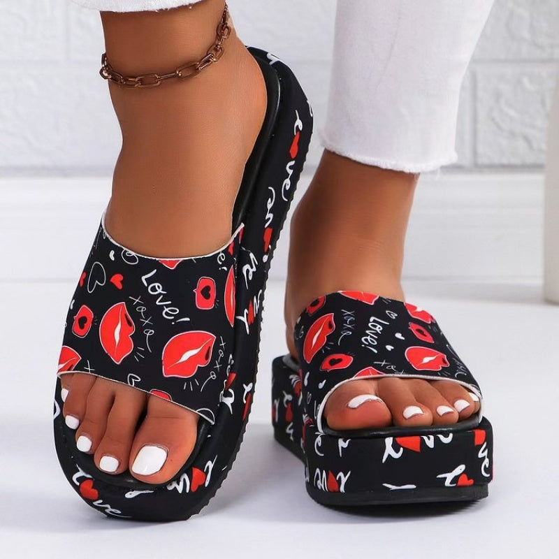 Summer Fashion New Style Thick Soled Anti-slip Flower