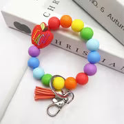 New Cartoon Apple Keychain, Creative Handmade Beaded Pendant Bracelet for Women, Unique Bag Accessory — view 16