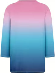 Women's Gradient Color Casual 3/4 Sleeve T-Shirt - Loose Fit, Round Neck, Machine Washable, Soft & Stylish for — view 5