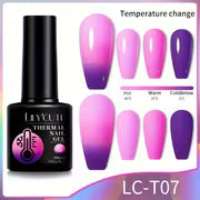 LILYCUTE 0.24oz 3 Layers Thermal Nail Gel Polish Autumn Winter Nude Red Gradient Temperature Color Changing for — view 3